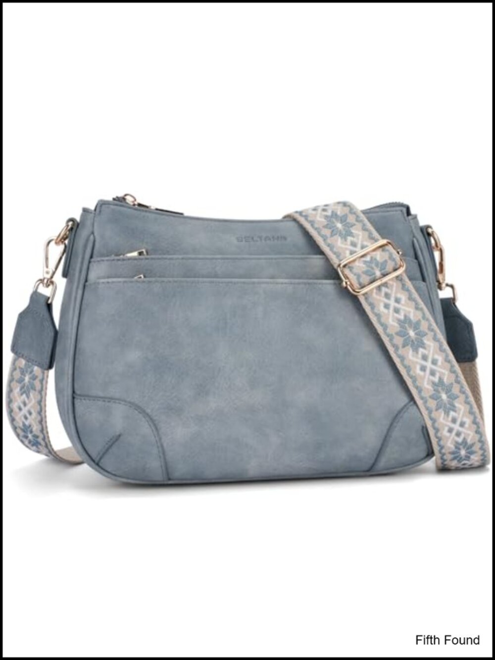Vegan Leather Crossbody Bag Multi Pocket Handbag Adjustable Strap